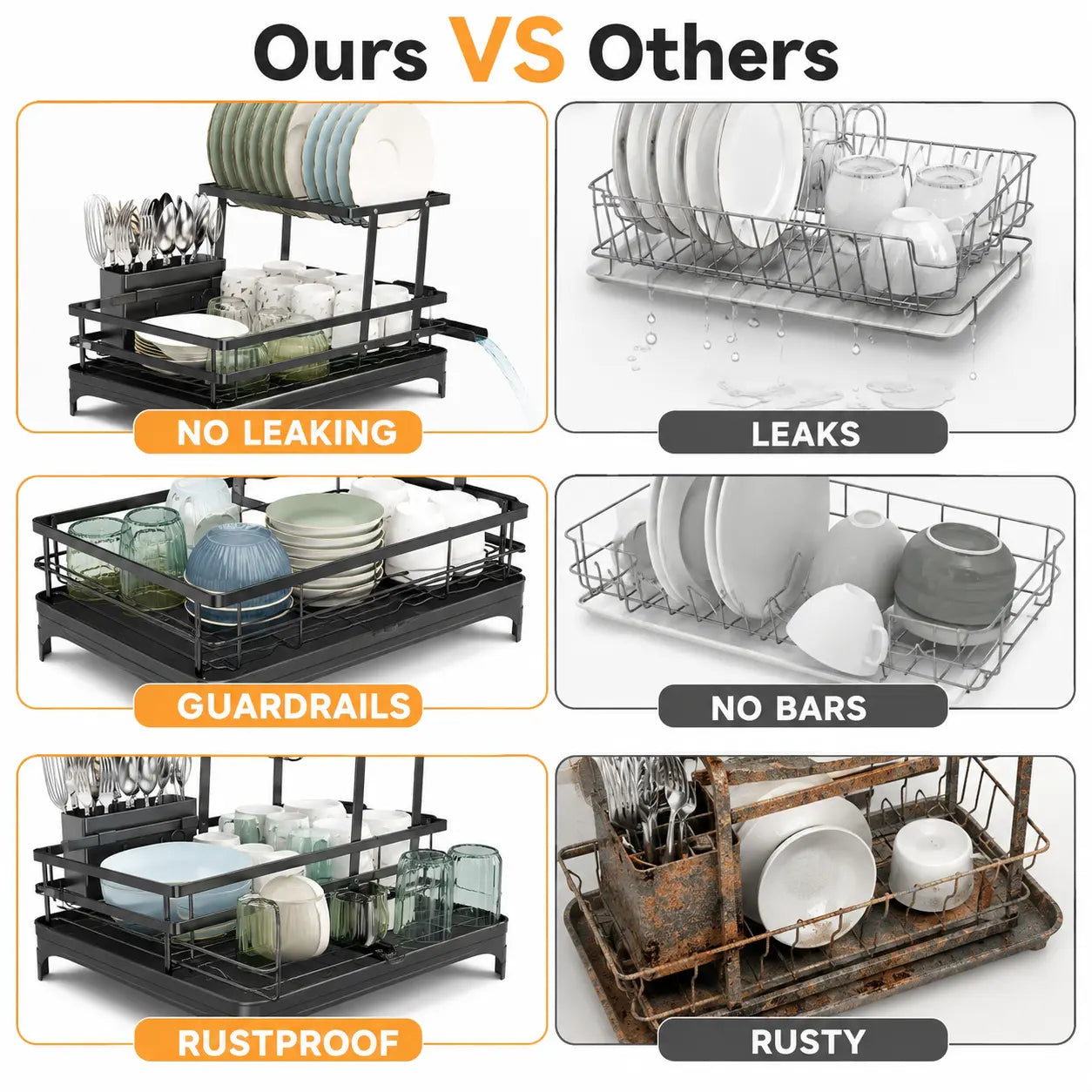 【Summer Deals】 Foldable over Sink Dish Drying Rack Pull-Out 2-Tier Dish Drainer with Utensil Holder Space Saving Kitchen Organizer for Small Kitchens